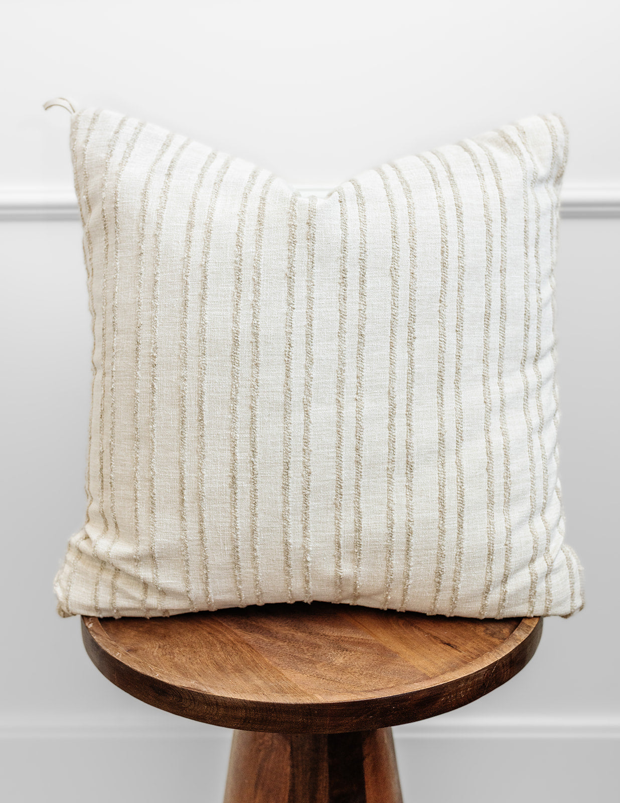Cream + Beige Textured Stripe | 19x19 Bothro