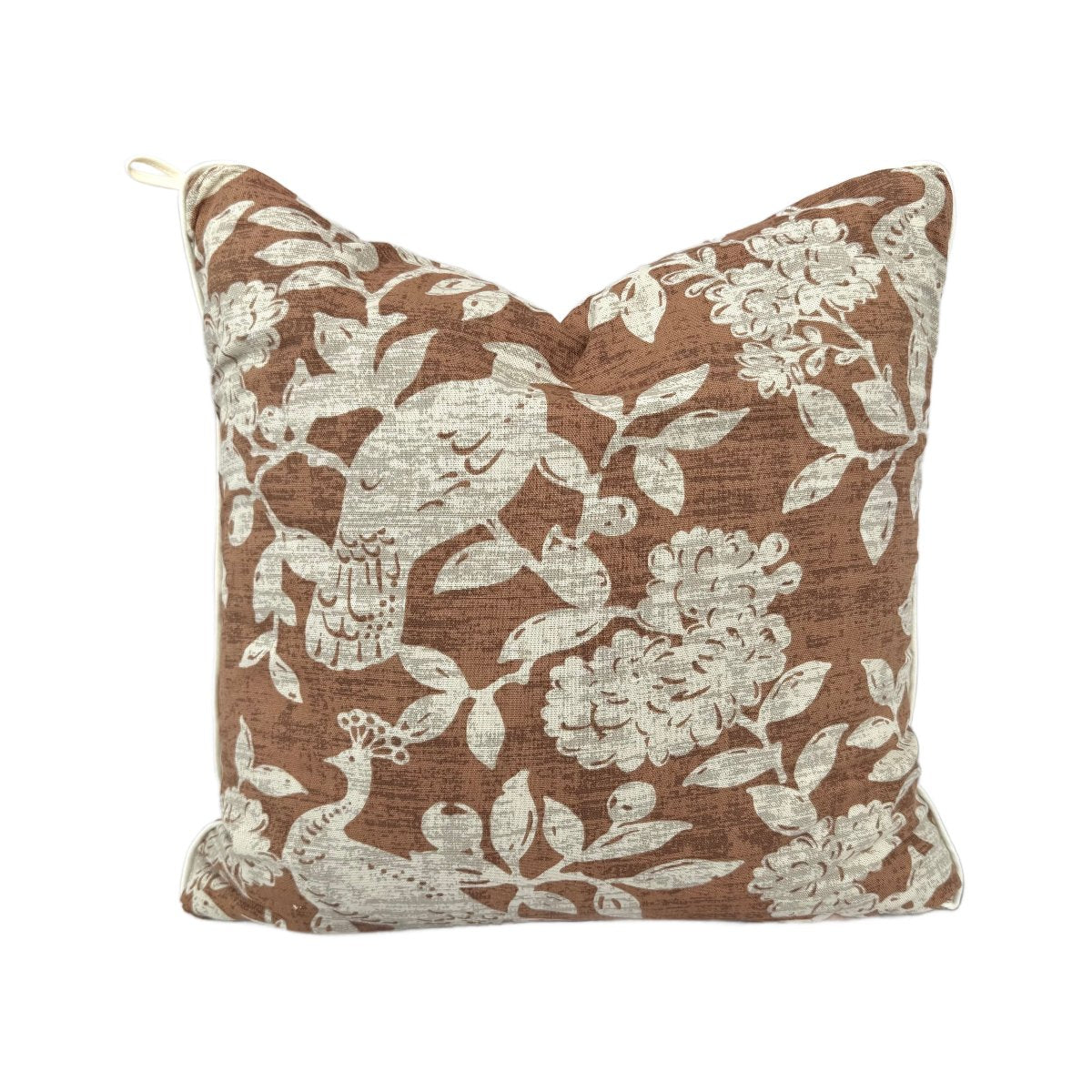 Terra Cotta Branch & Bird | 20x20 Bothro (Discounted for tight zipper)