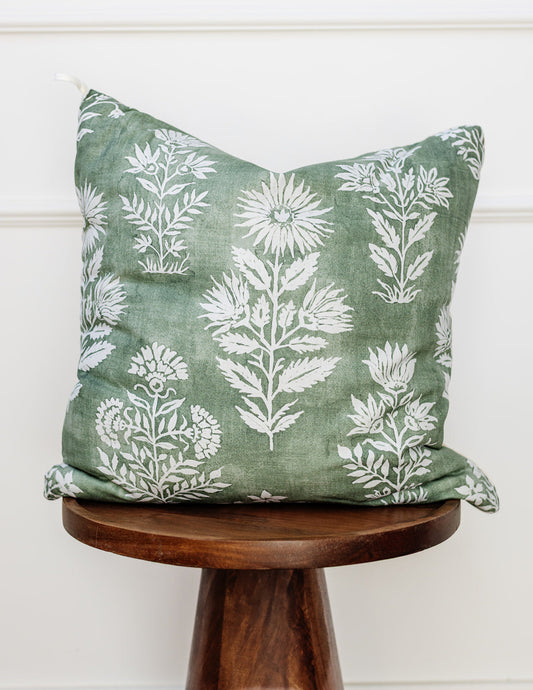 Green Watercolor Floral | 19x19 Bothro