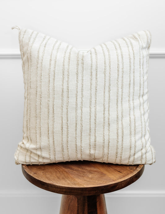 Cream + Beige Textured Stripe | 19x19 Bothro