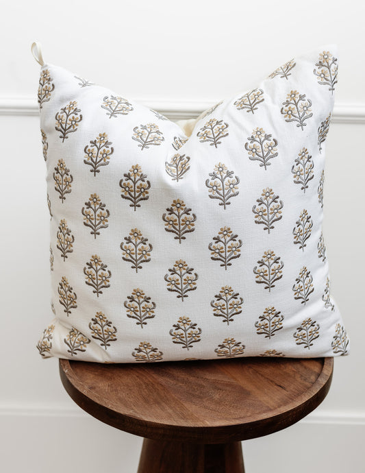 White Embroidered Floral | 19x19 Bothro