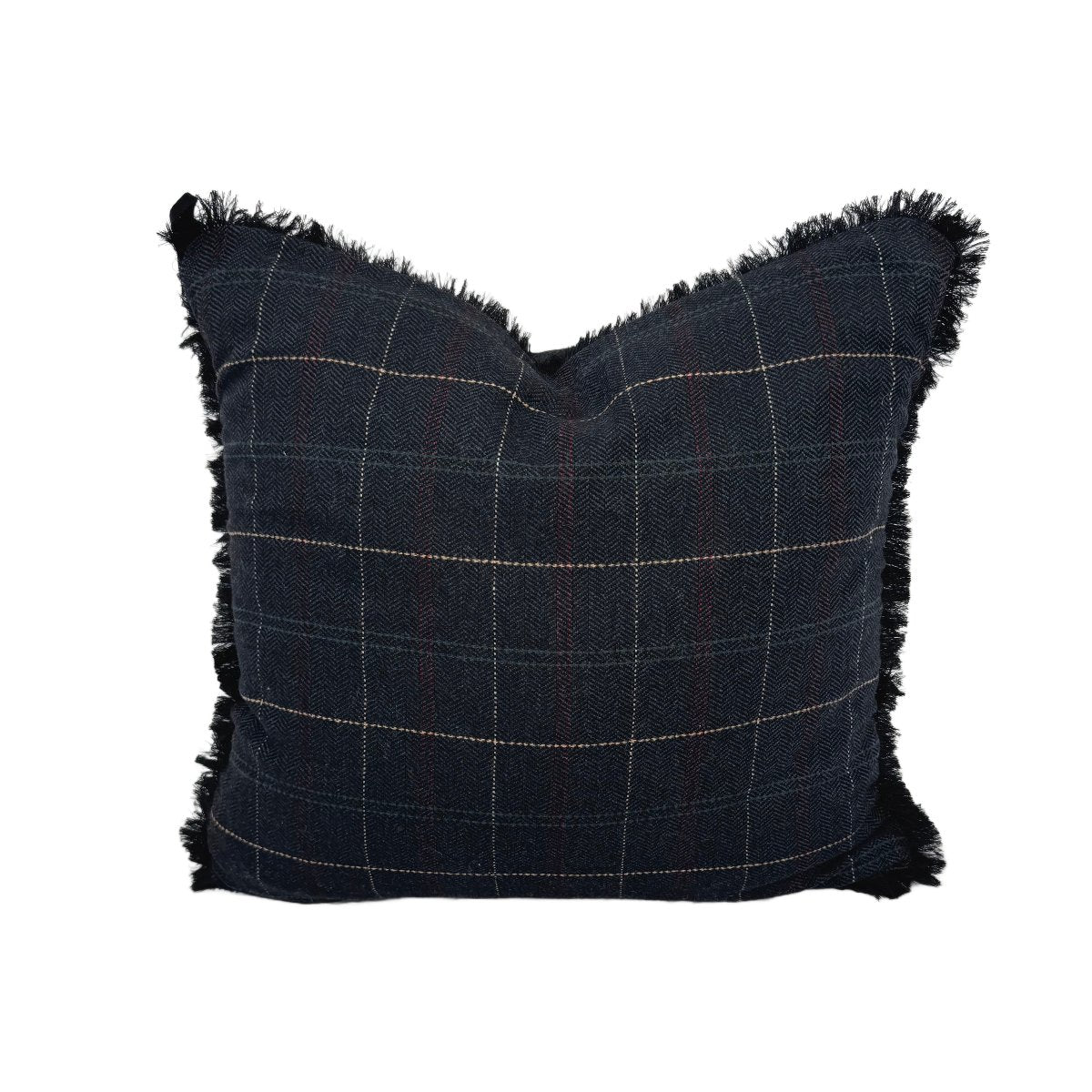 Black Fine Line Plaid | 20x20 Bothro (Discounted for tight zipper)